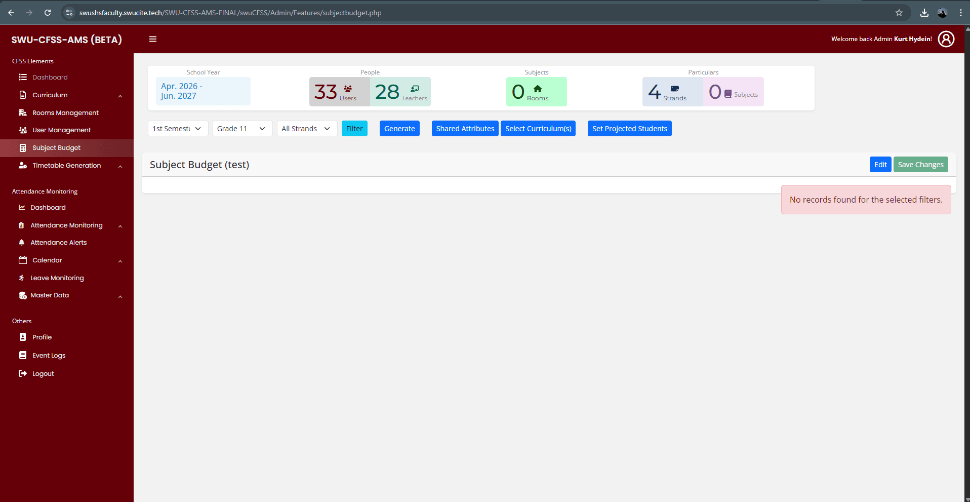 SWU Class & Faculty Scheduling System screenshot 4